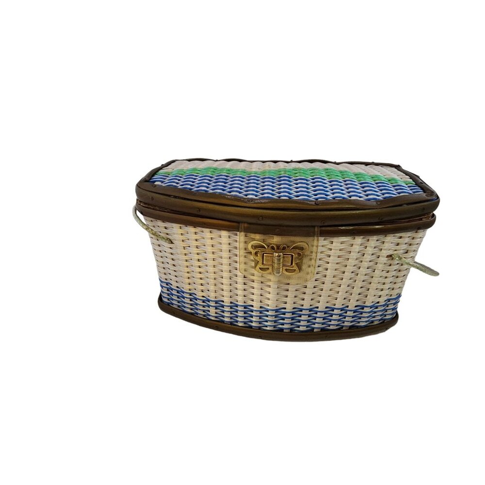 Vintage Colorful Wicker Bag (A6382)